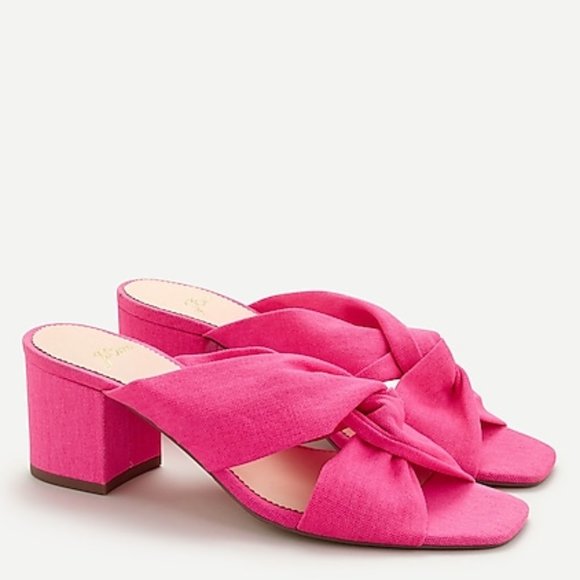 bright pink block heels